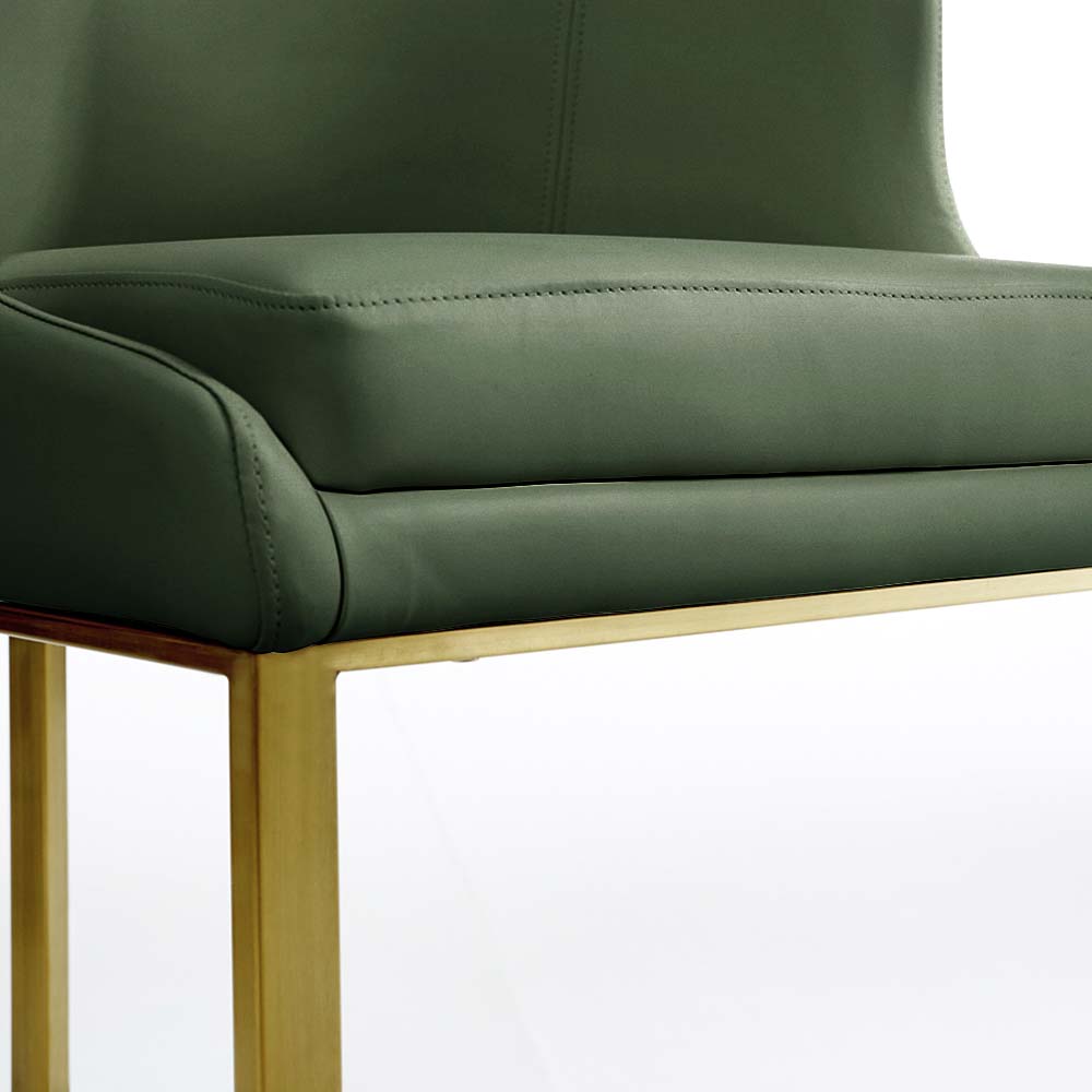 Green Leather Dining Chairs