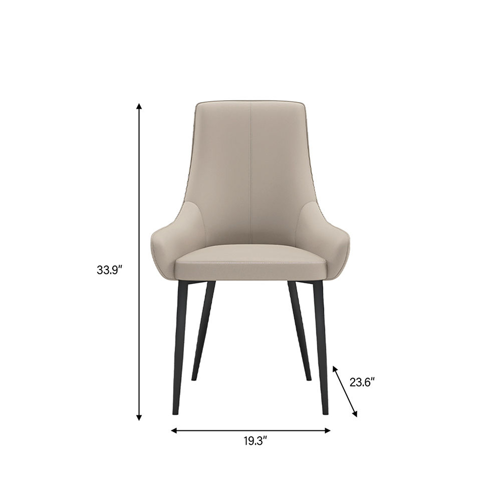 Fully Assemble Light Gray PU Dining Chairs