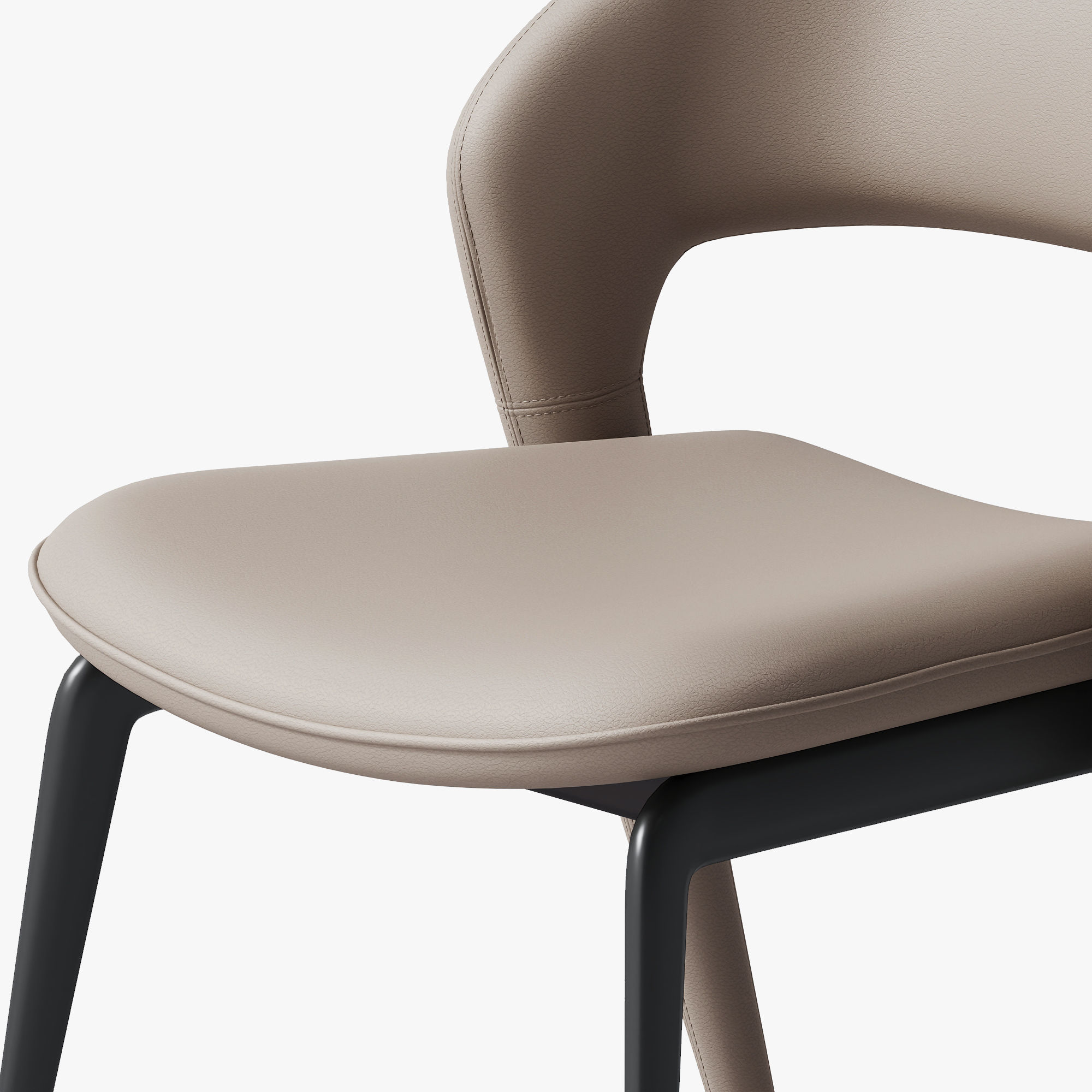 Leather Khaki PU Leather Dining Chairs