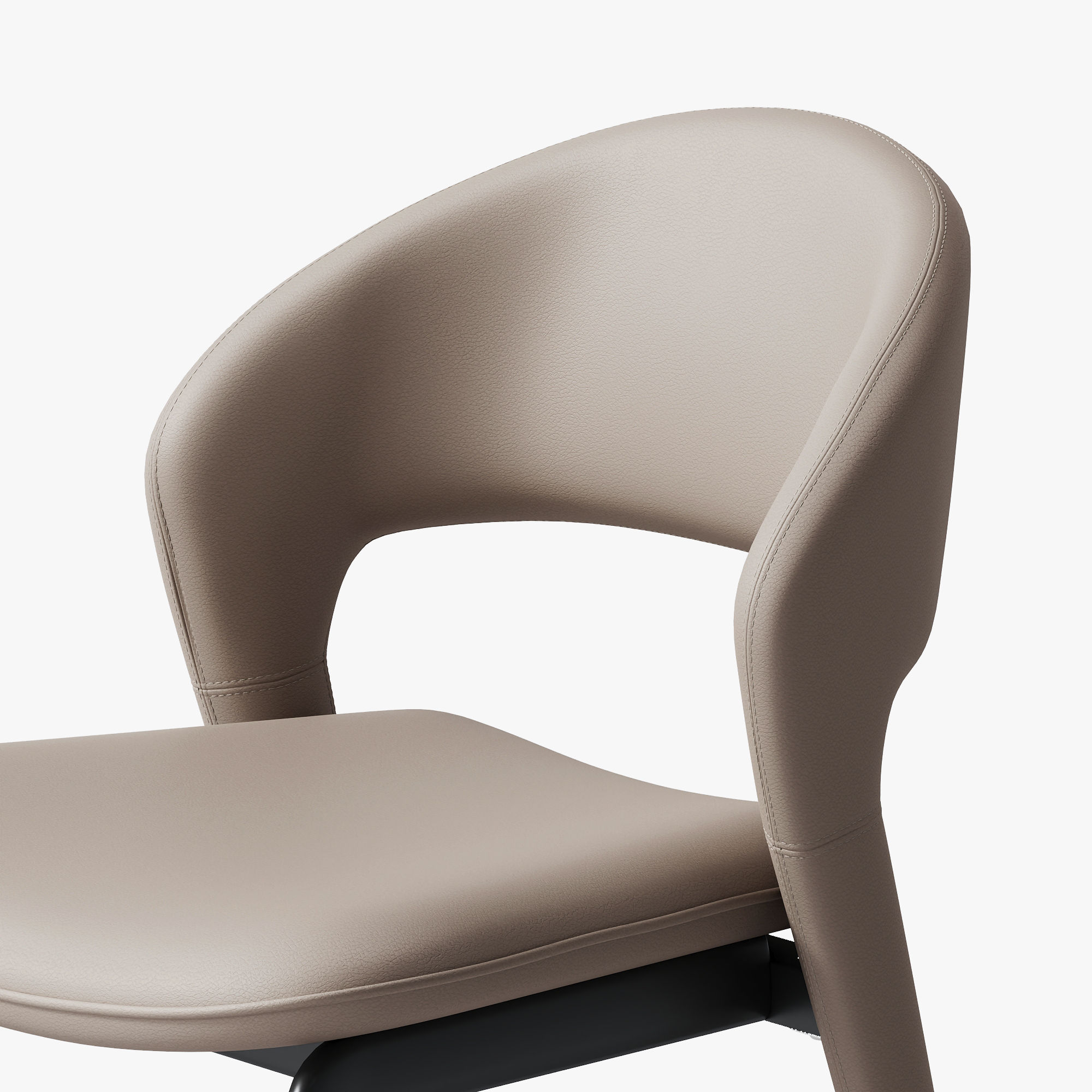 Modern Minimalist Khaki PU Leather Dining Chairs