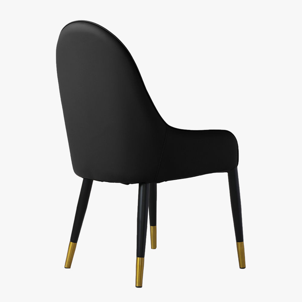 Black & Beige PU Leather Dining Chairs