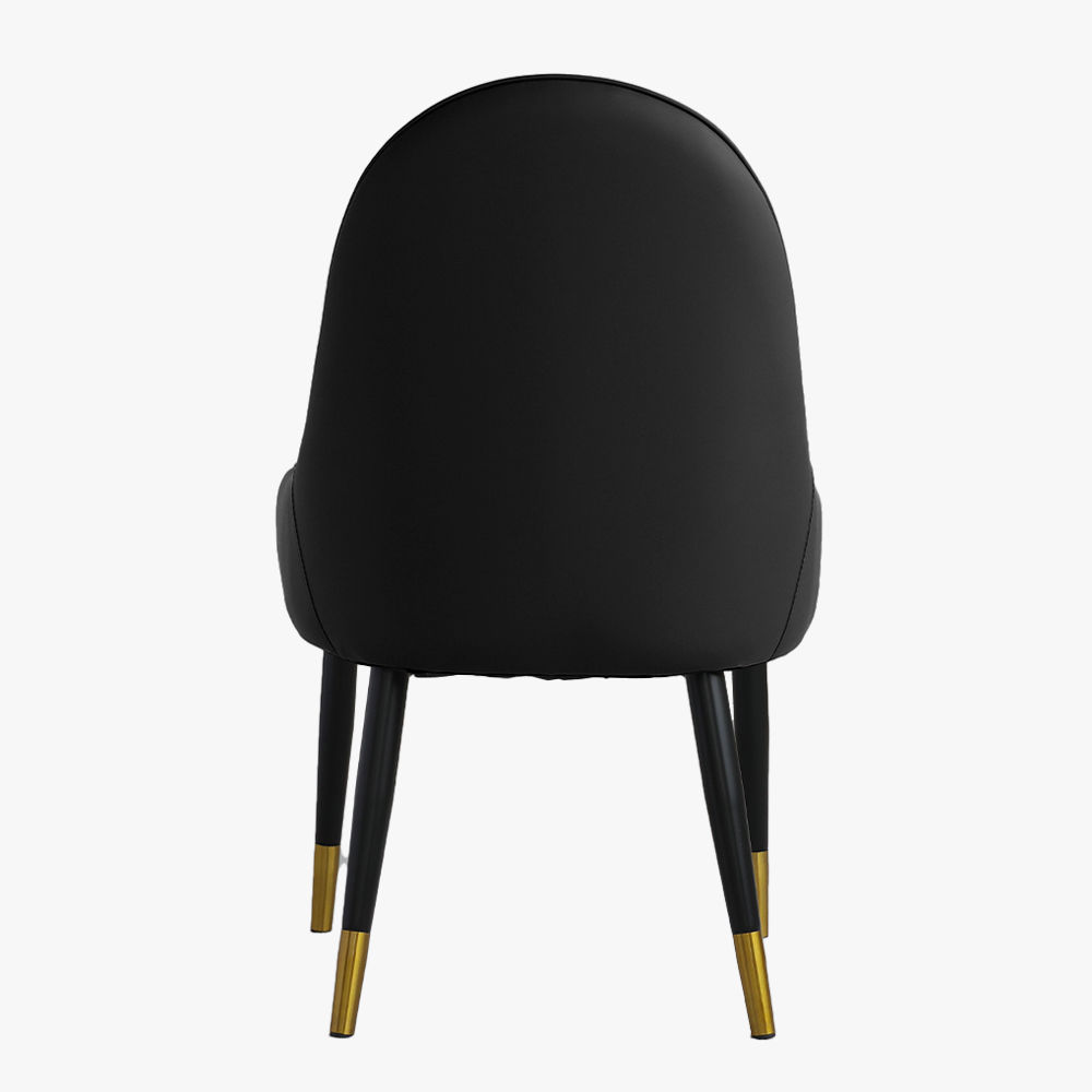 Black & Beige PU Leather Dining Chairs