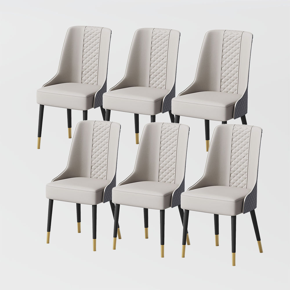 Modern Gray PU Leather Dining Chairs