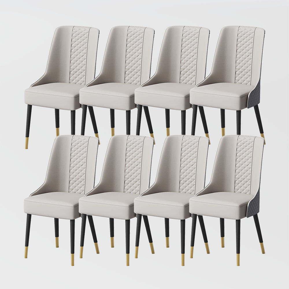 Partly Assemble Gray PU Leather Dining Chairs