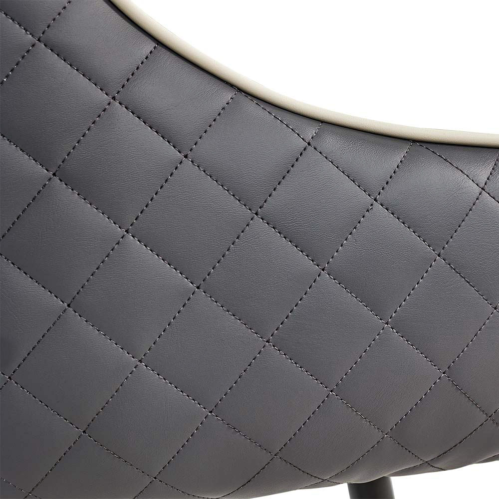 for 4 Gray PU Leather Dining Chairs