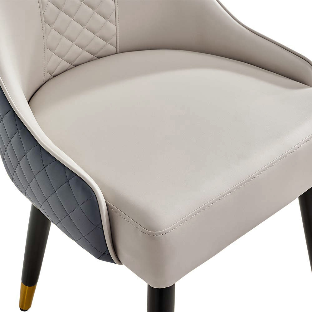 Color Matching Gray PU Leather Dining Chairs