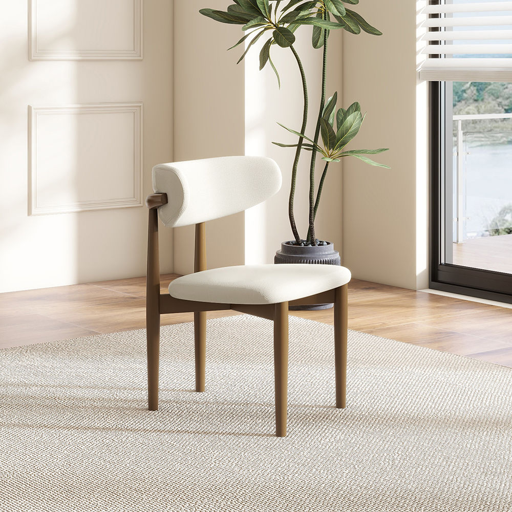 Fully Assemble Dark Walnut Ash Wood Dining Chairs