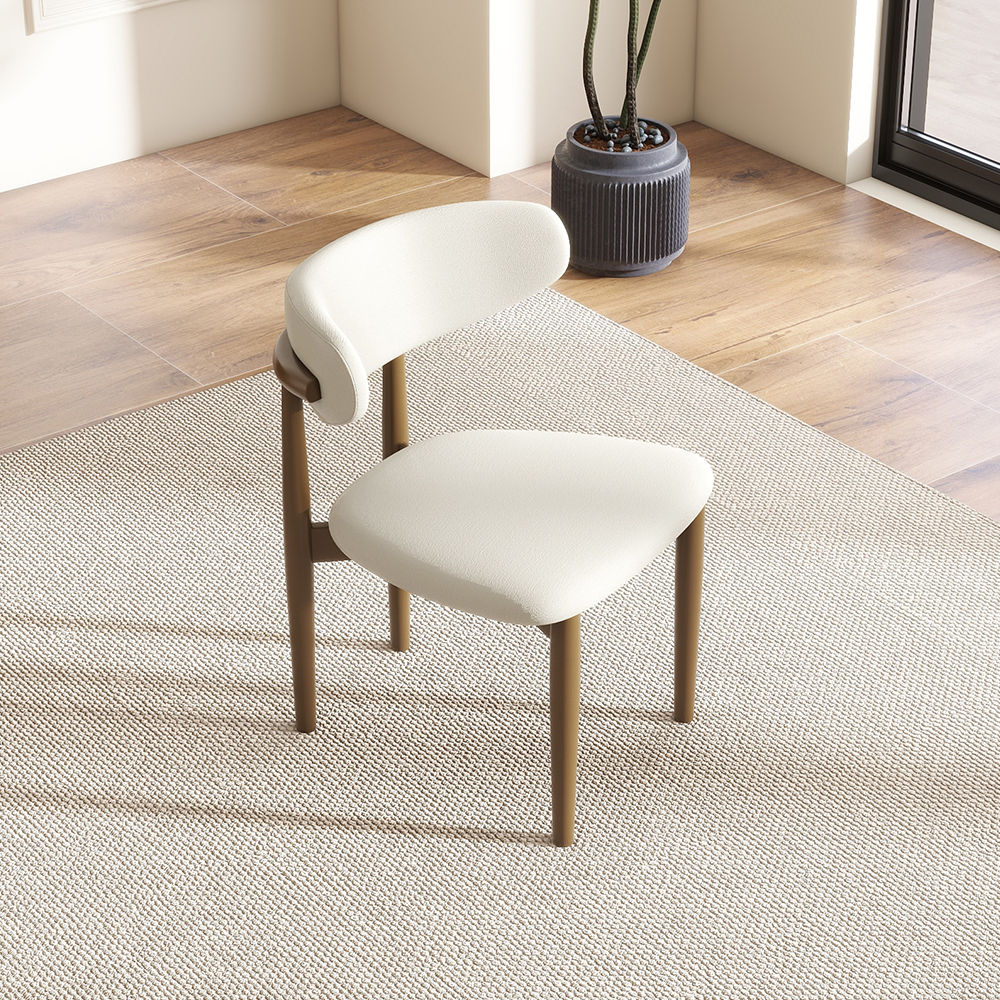 Wood Leg Dark Walnut Ash Wood Dining Chairs