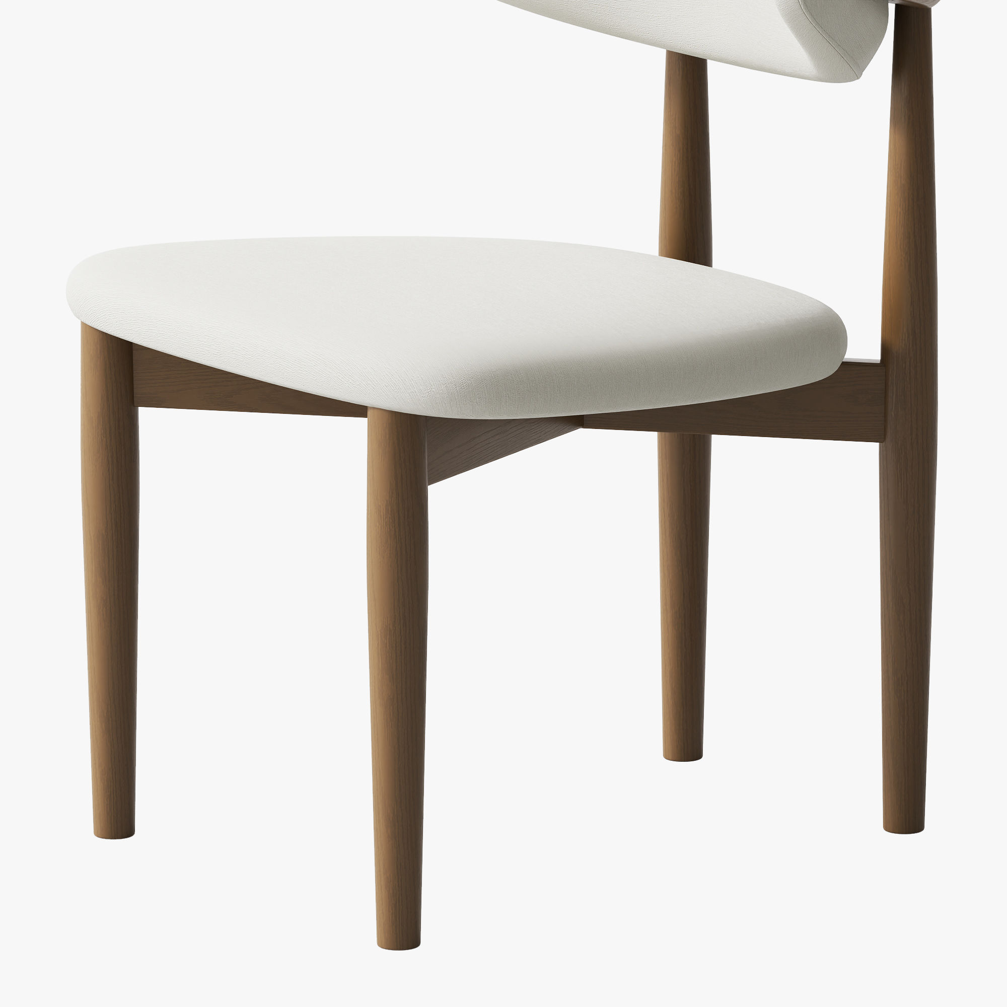 Mid Century Modern Walnut Color Ash Wood Dining Chairs