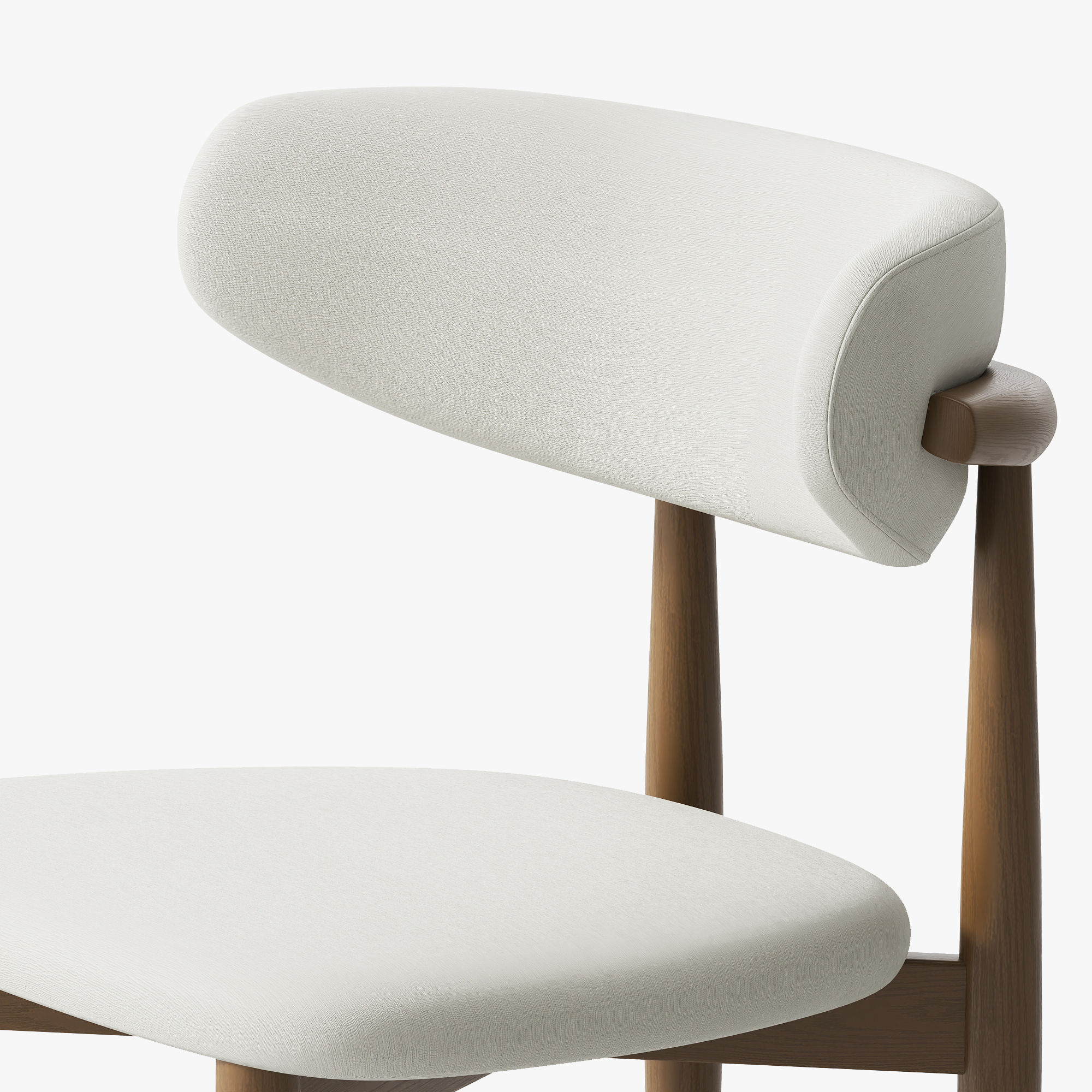 Solid Wood Walnut Color Ash Wood Dining Chairs