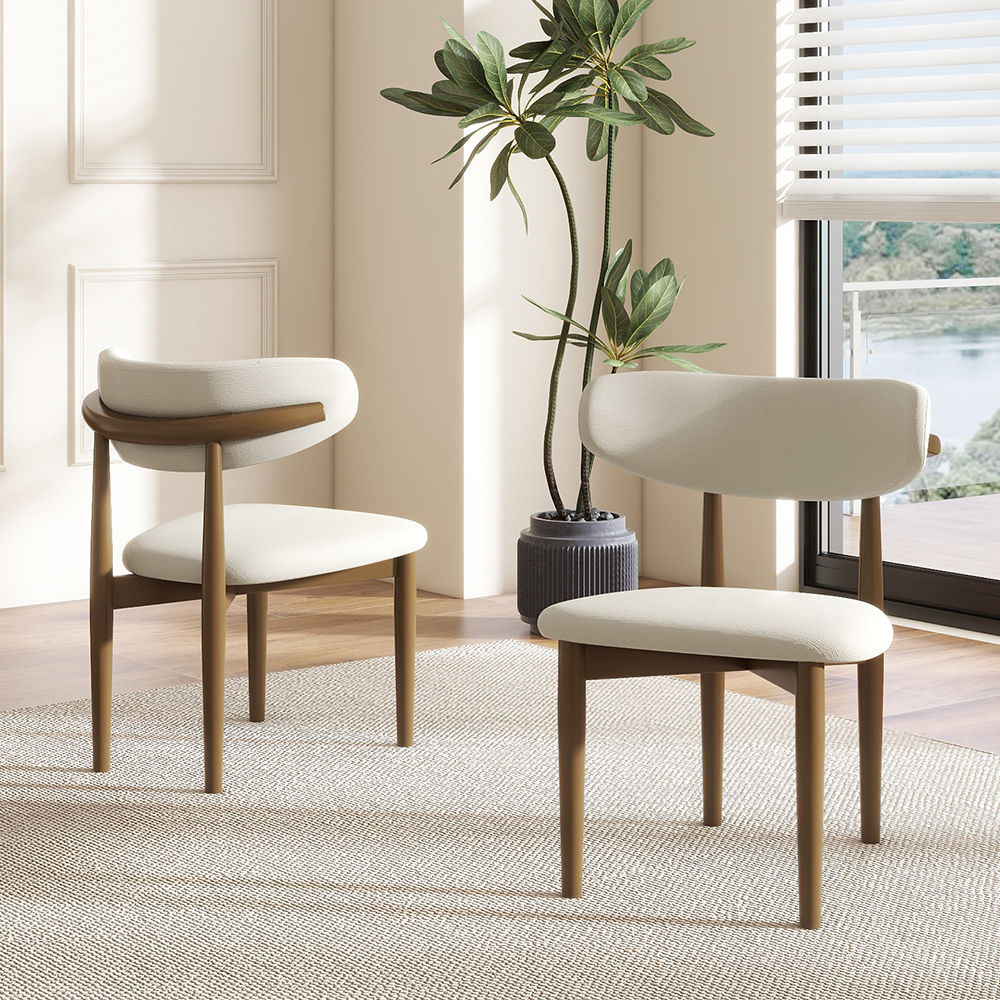 Fully Assemble Dark Walnut Ash Wood Dining Chairs