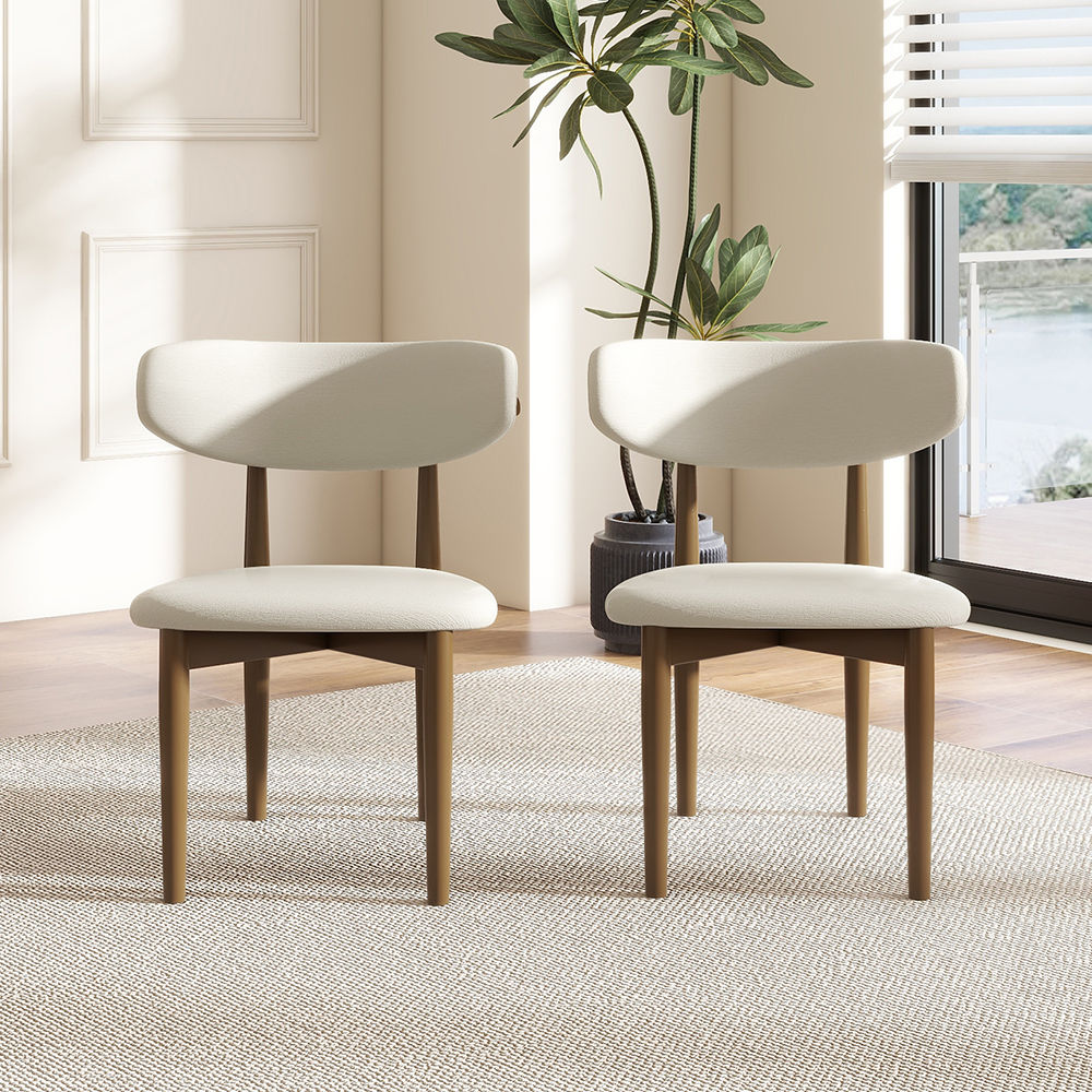 Fully Assemble Dark Walnut Ash Wood Dining Chairs