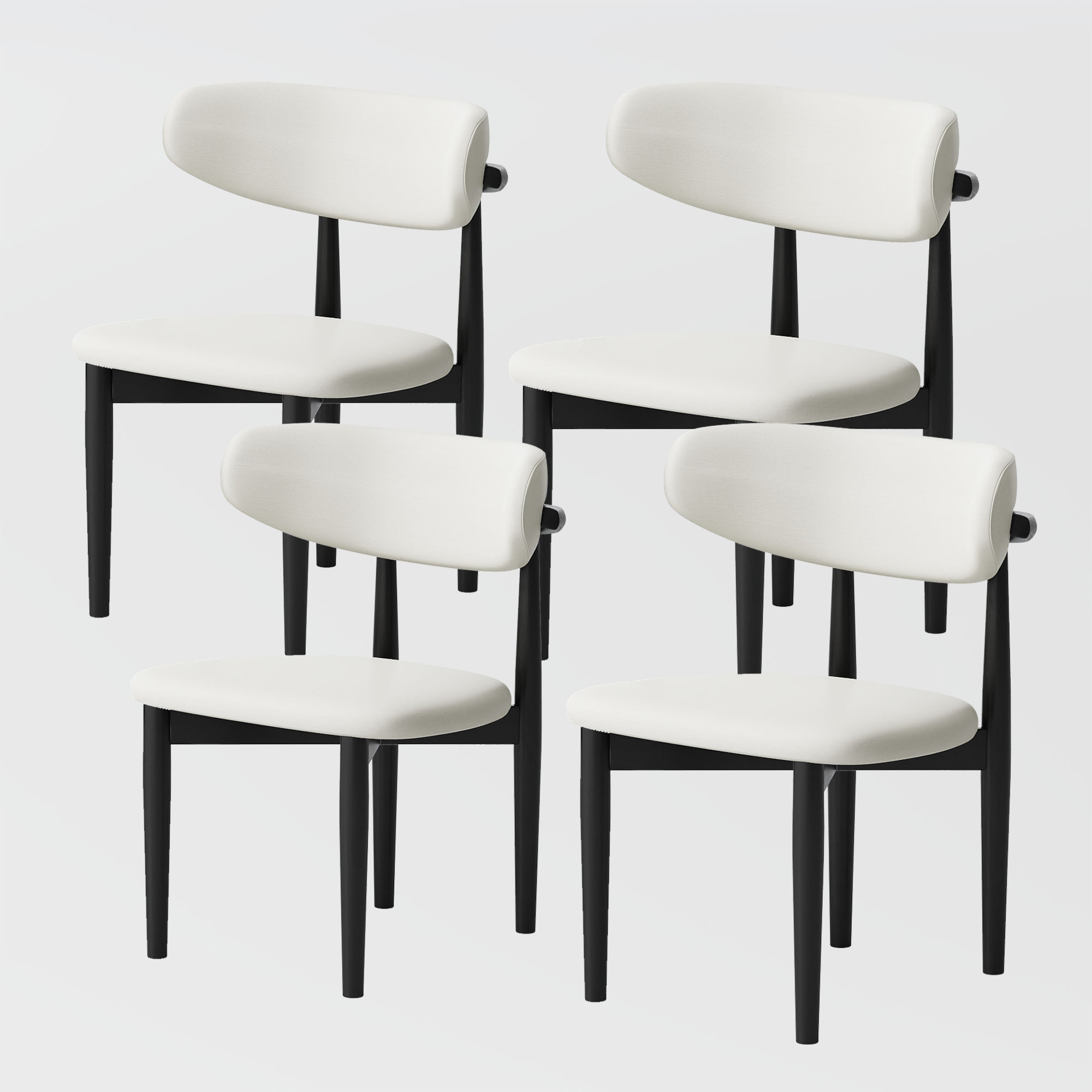 Fully Assemble Black Ash Wood Dining Chairs