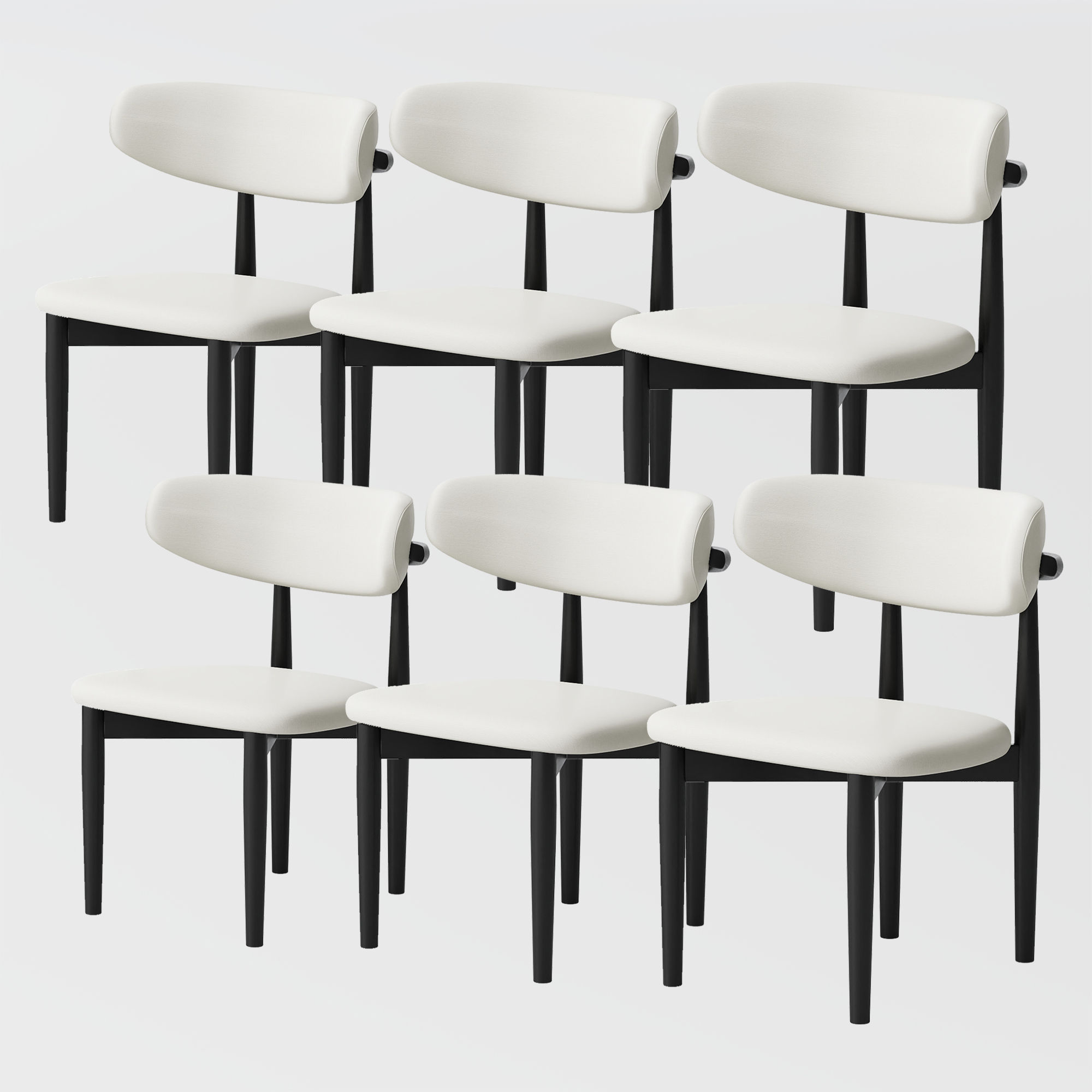 Solid Wood Black Ash Wood Dining Chairs