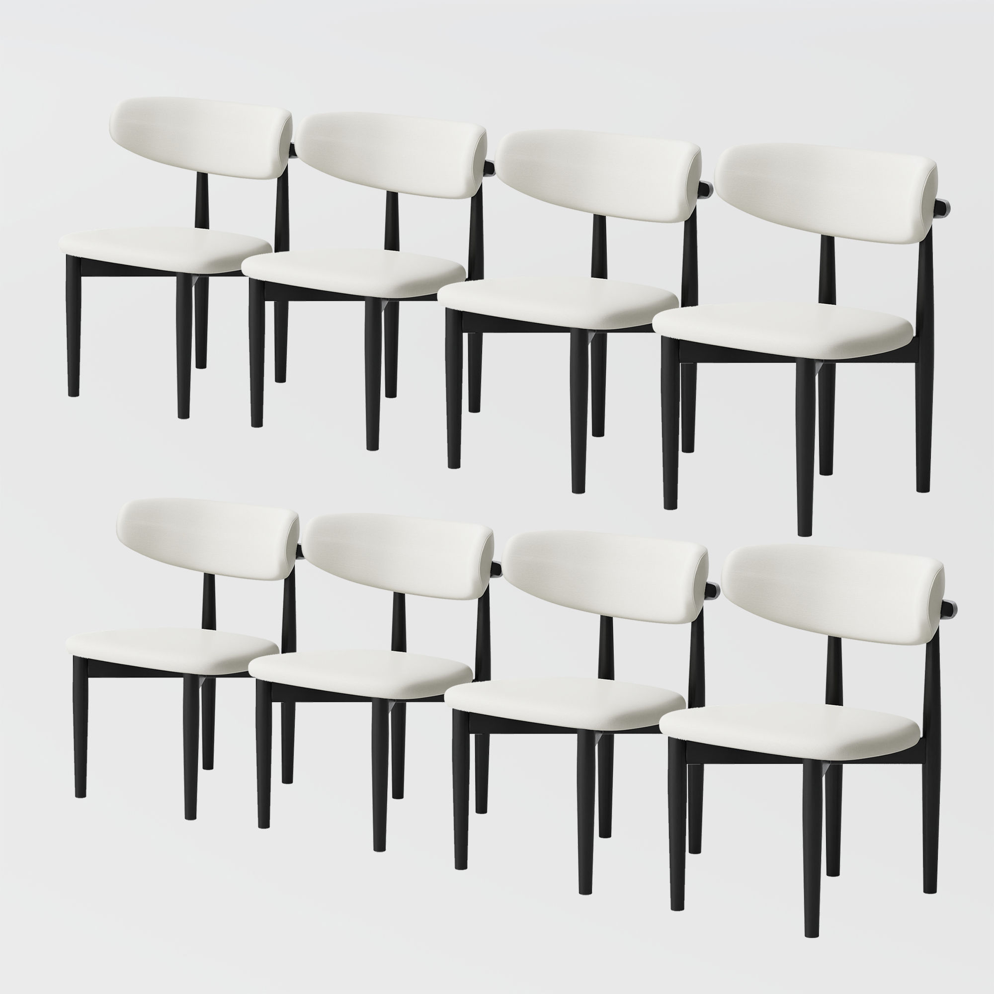 Solid Wood Black Ash Wood Dining Chairs
