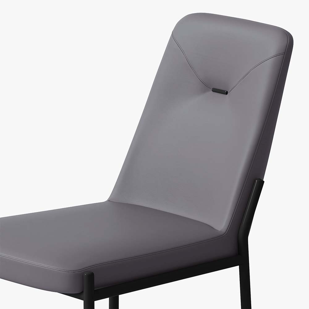 Modern Dark Gray PU Leather Dining Chairs