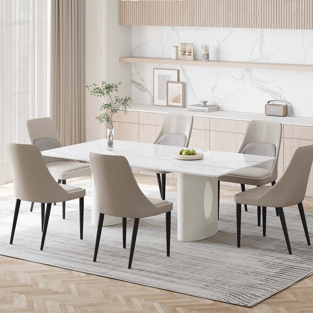 Leather Gray PU Dining Chairs