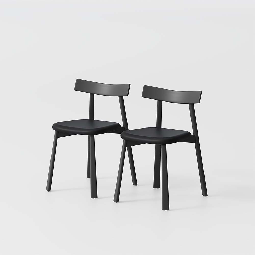 Leather Black PU Leather Dining Chairs