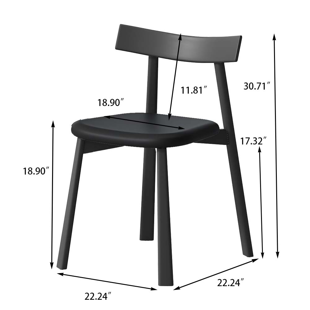 Modern Black PU Leather Dining Chairs