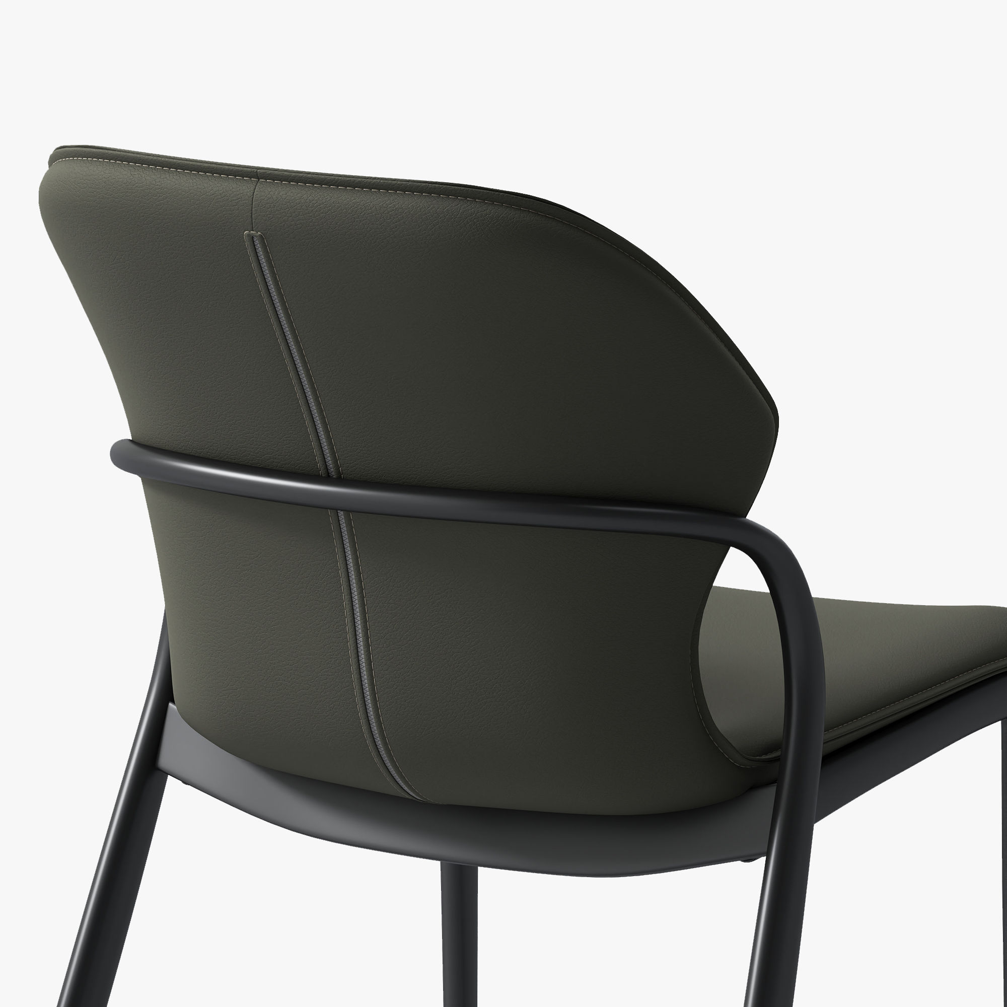 Modern Gray Green PU Leather Dining Chairs