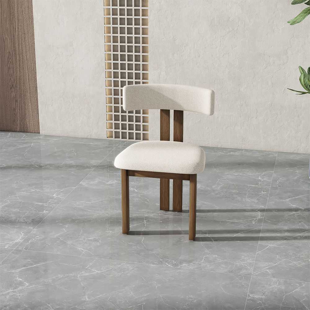 Fully Assemble White Lamb Fleece Dining Chairs
