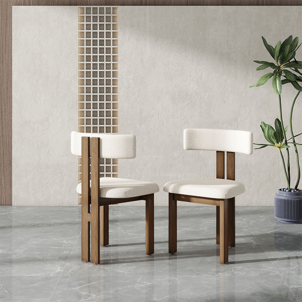 Fully Assemble White Lamb Fleece Dining Chairs