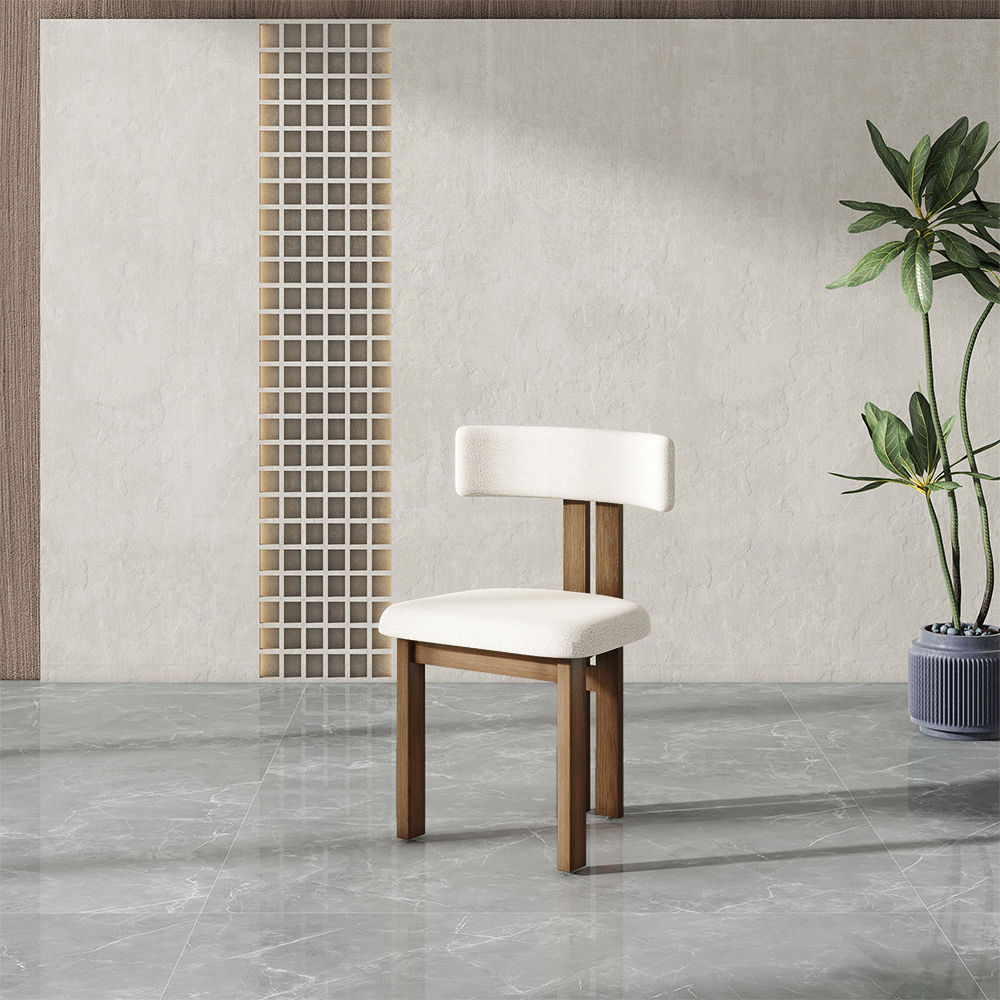 Modern Minimalist White Lamb Fleece Dining Chairs