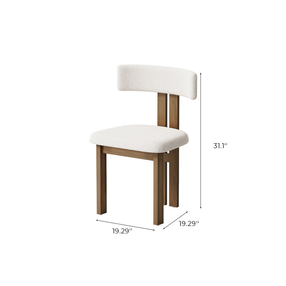 Modern Minimalist White Lamb Fleece Dining Chairs