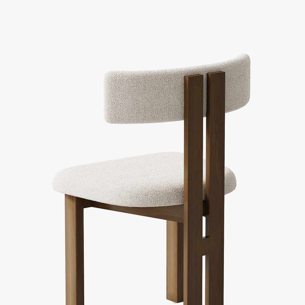 Modern White Lamb Fleece Dining Chairs