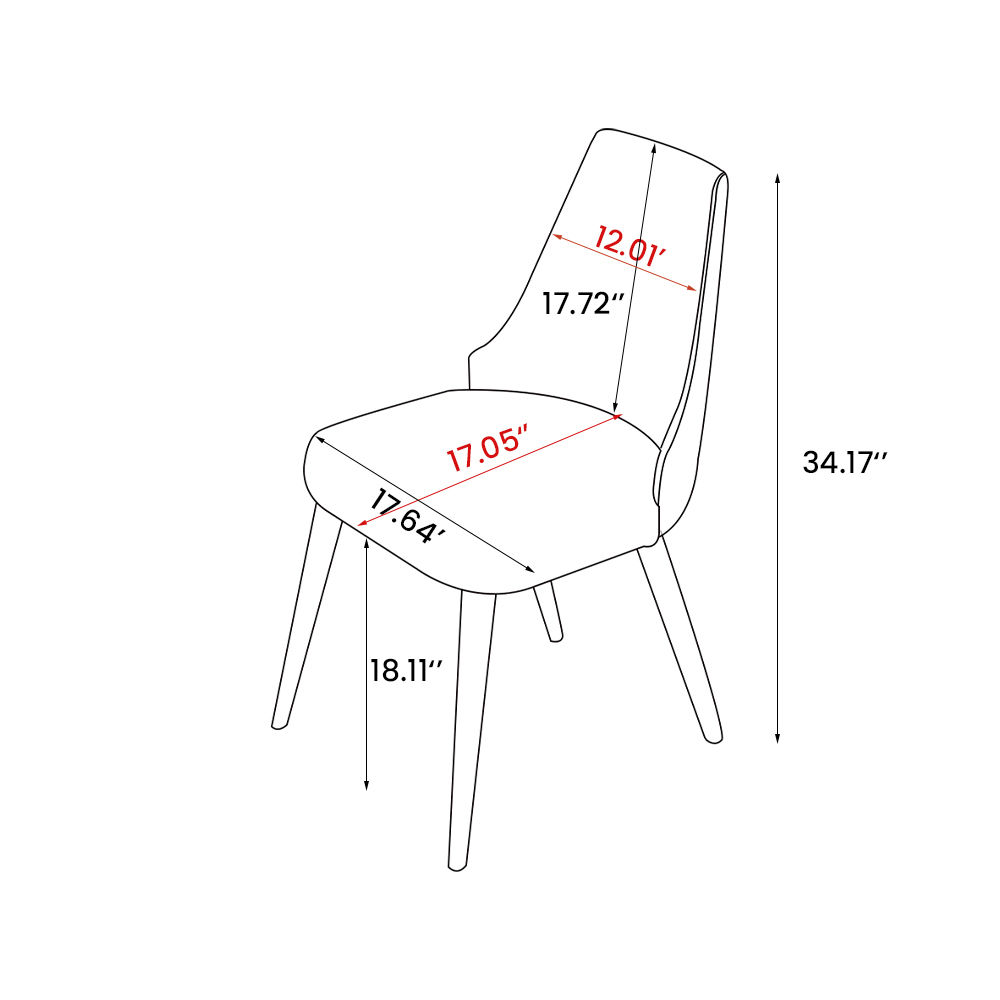 Modern White PU Leather Dining Chairs