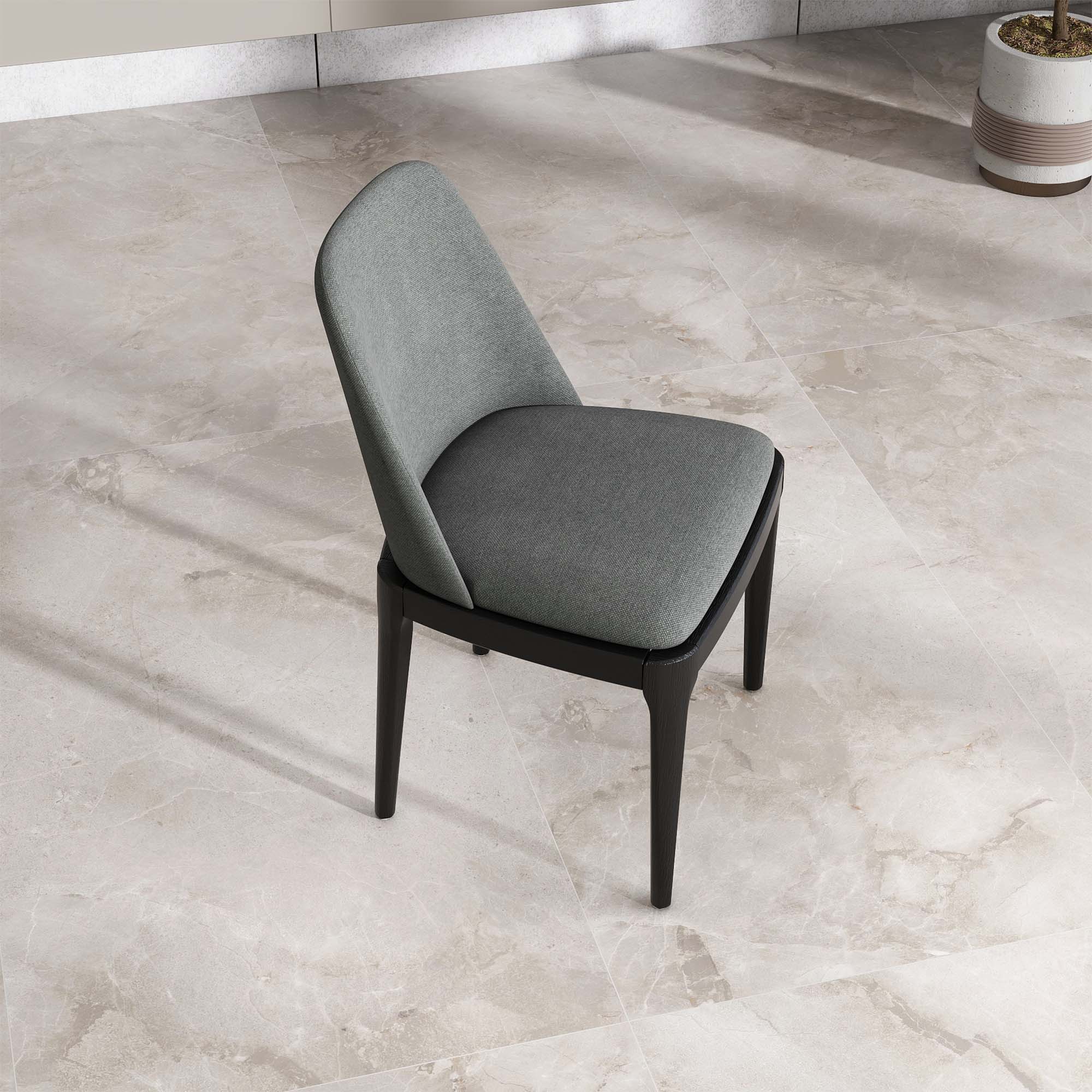 Modern Gray Linen Dining Chairs