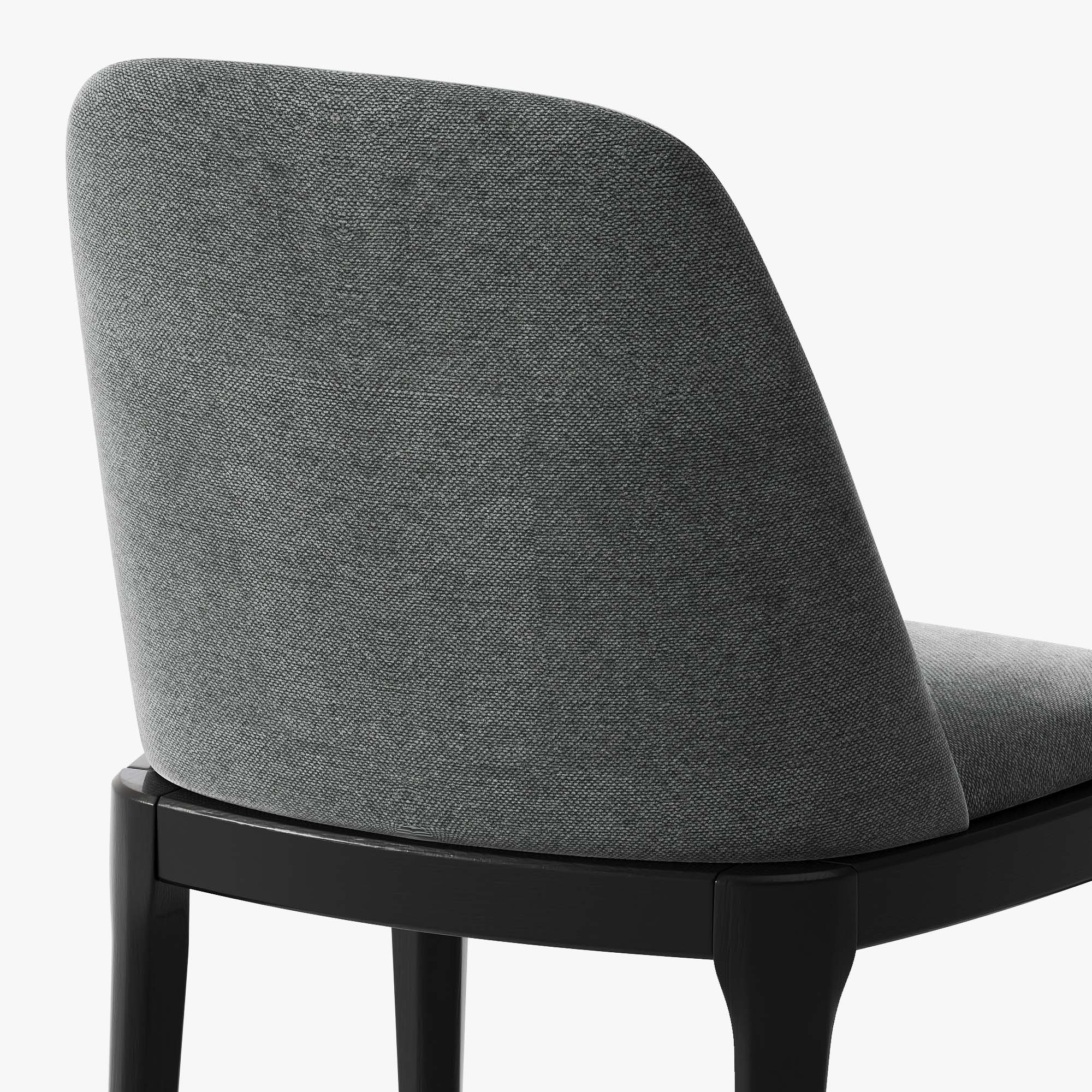 Solid Wood Leg Gray Linen Dining Chairs