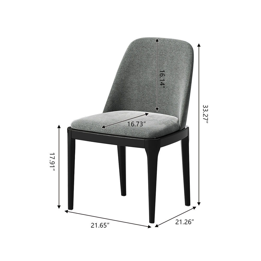 Fully Assemble Gray Linen Dining Chairs