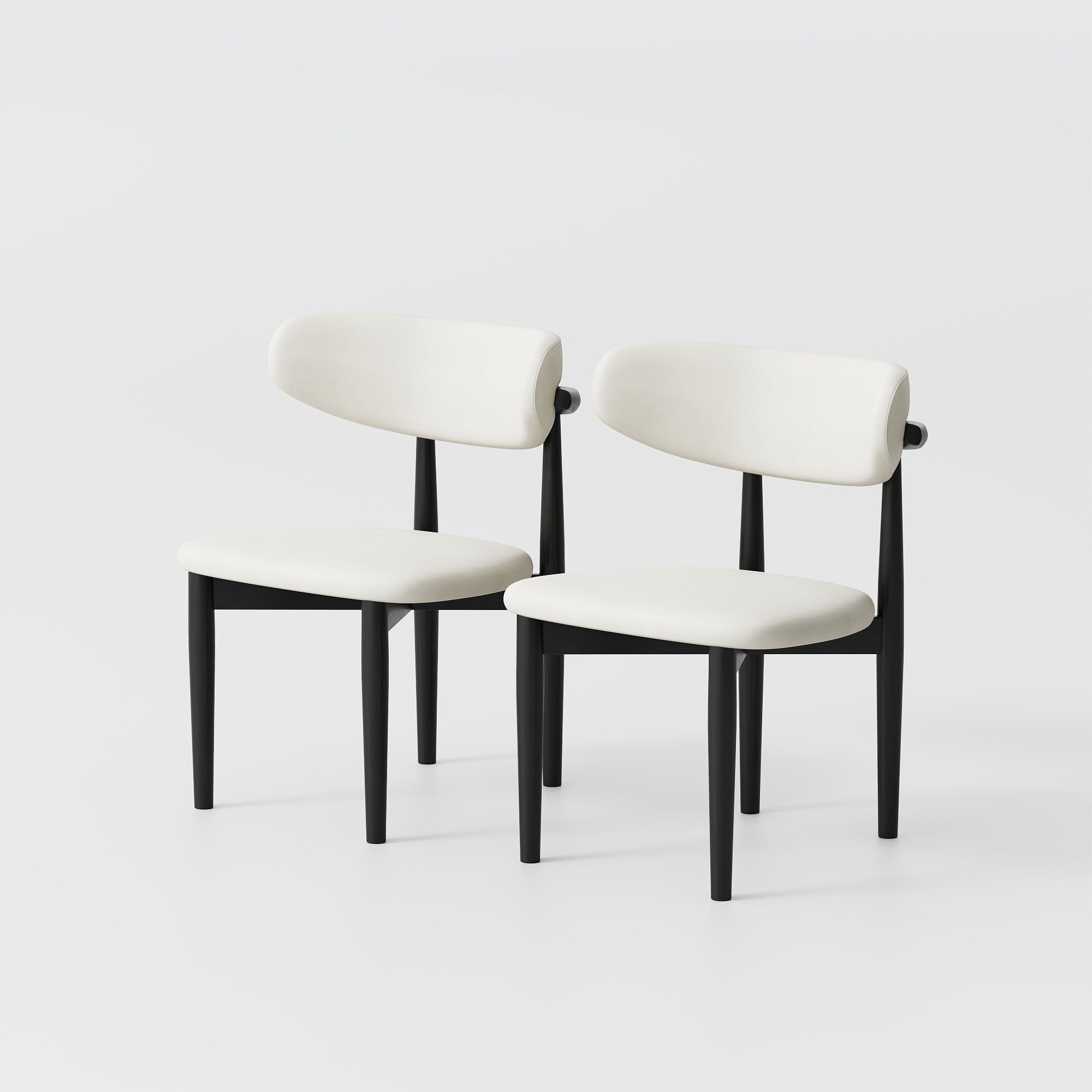 White & Black PU Leather Dining Chairs