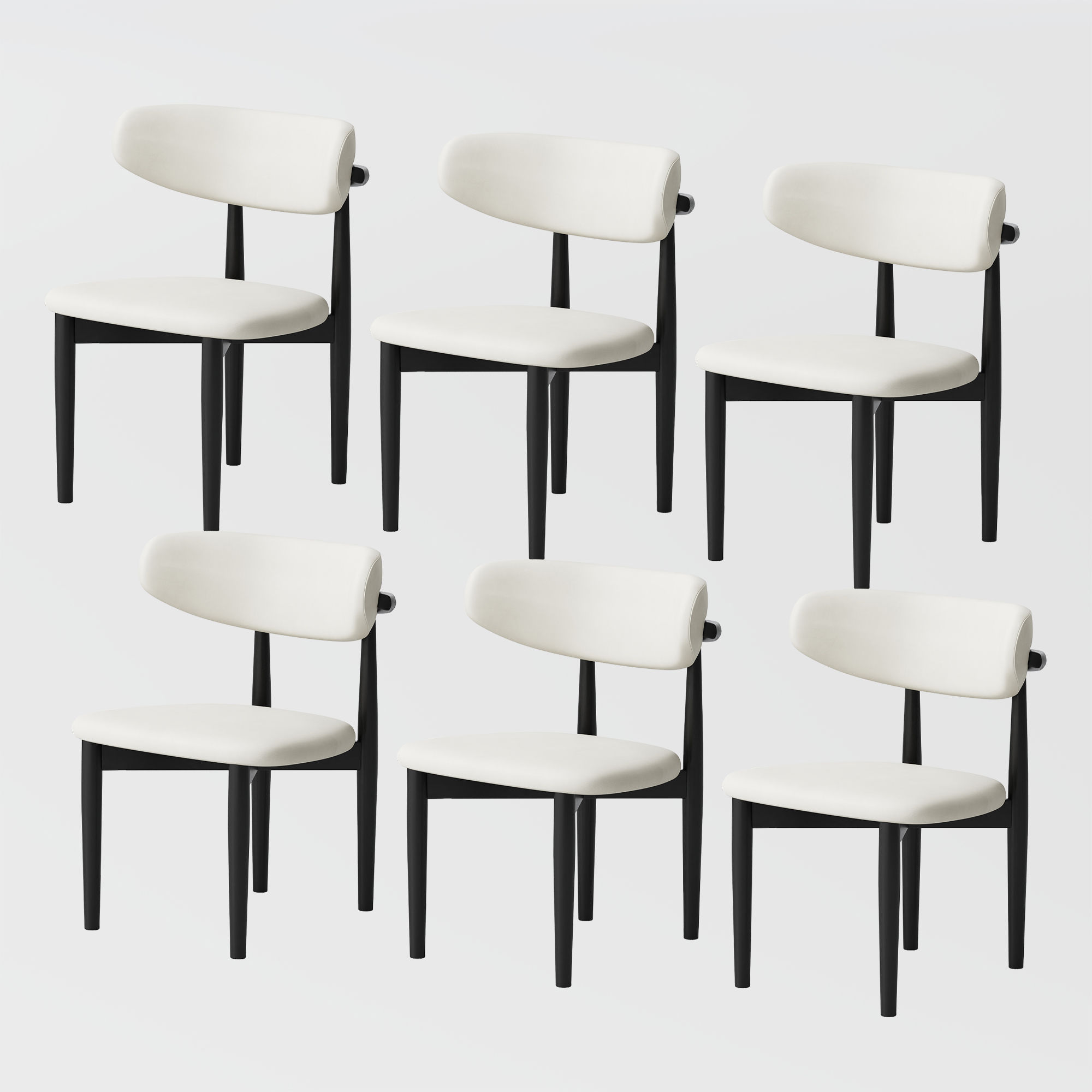 White & Black PU Leather Dining Chairs