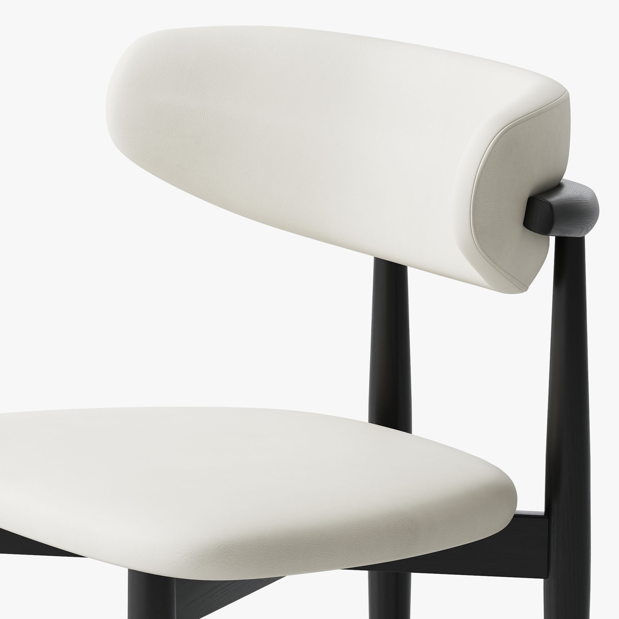 White & Black PU Leather Dining Chairs