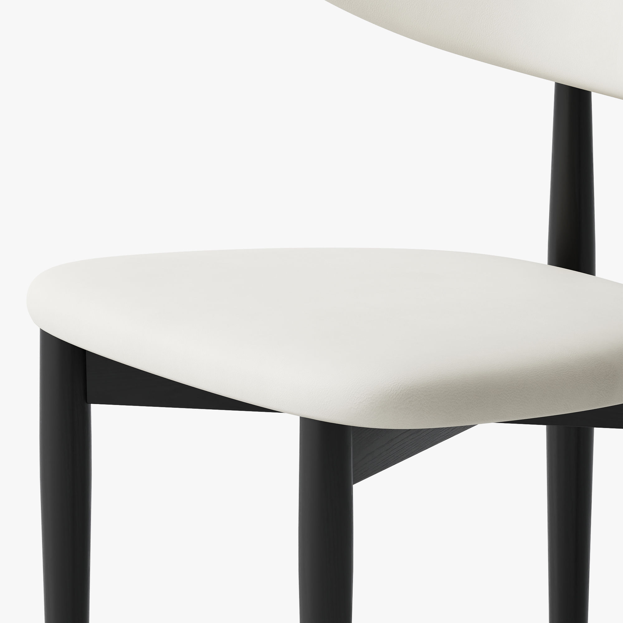 White & Black PU Leather Dining Chairs