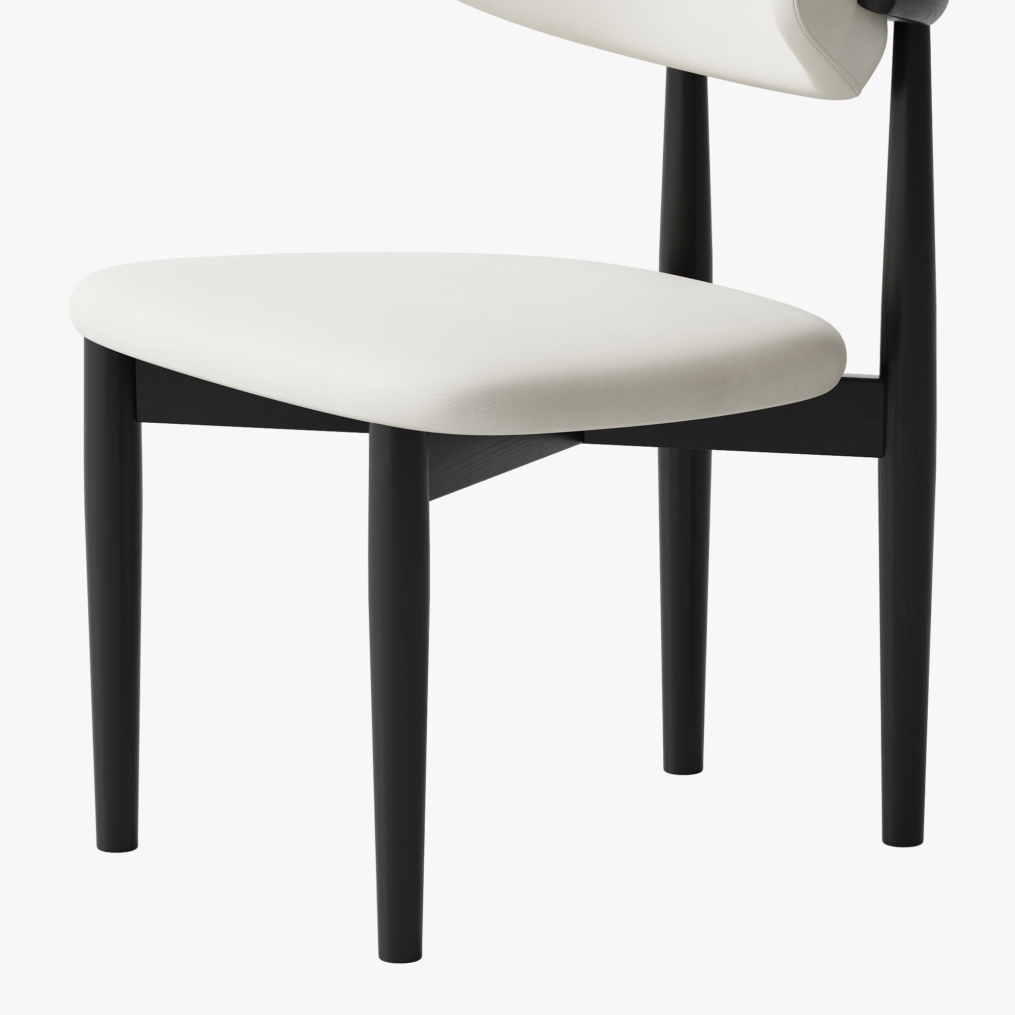 White & Black PU Leather Dining Chairs