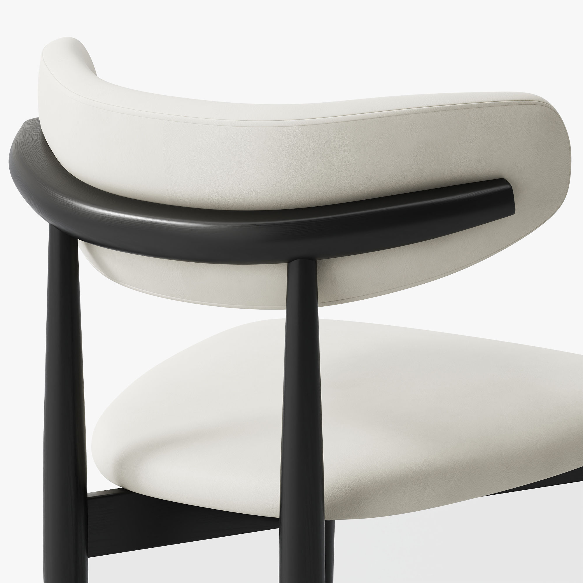 White & Black PU Leather Dining Chairs