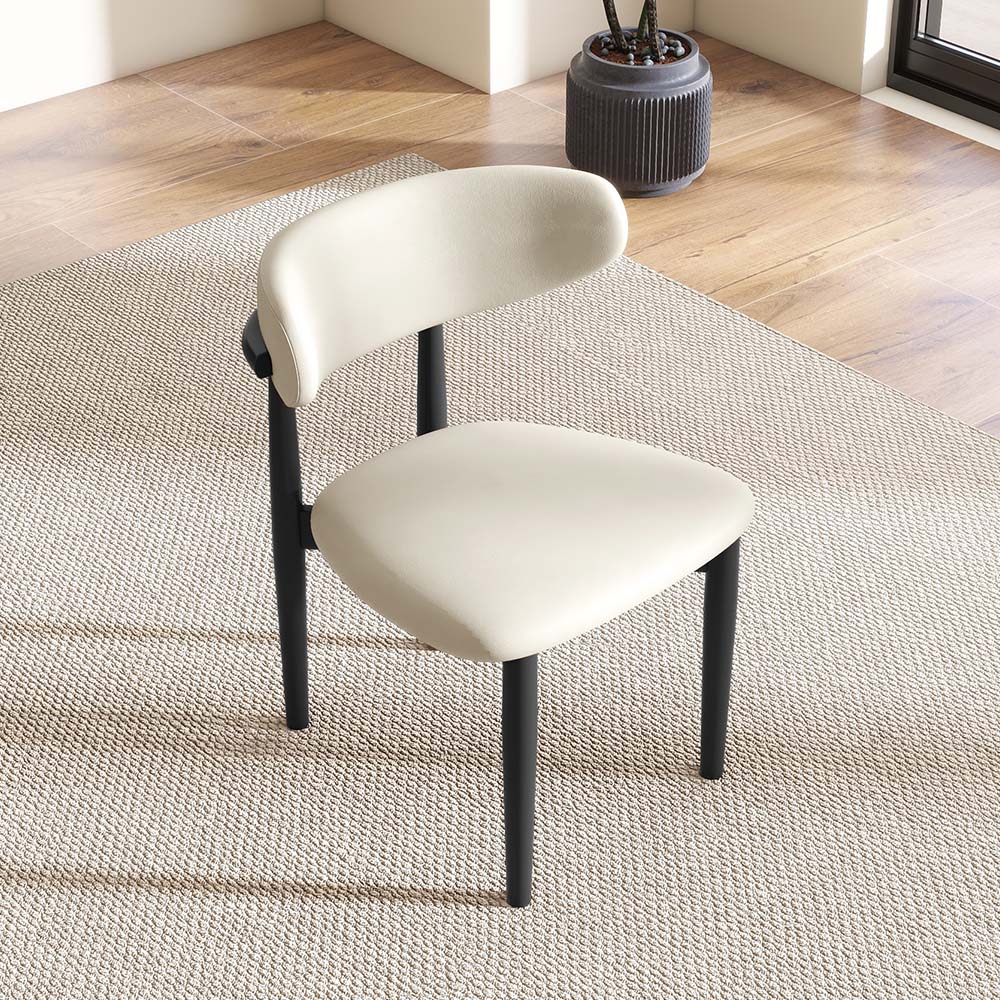 White & Black PU Leather Dining Chairs
