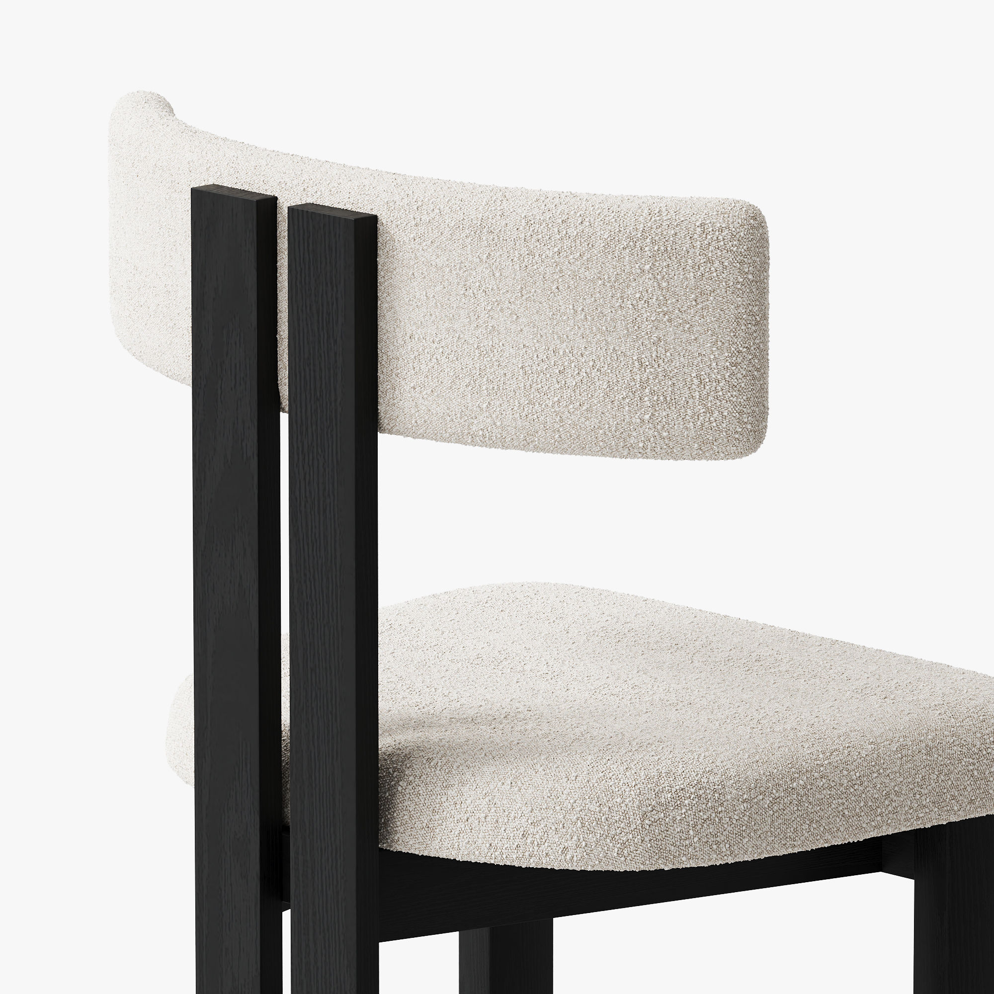 Fully Assemble Black & White Faux Lambskin & Ash Veneer Dining Chairs