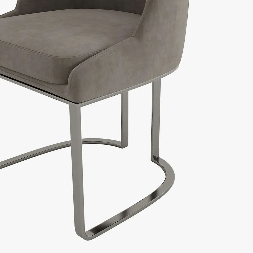Pure Color Dark Gray Frosted Flannel Dining Chairs