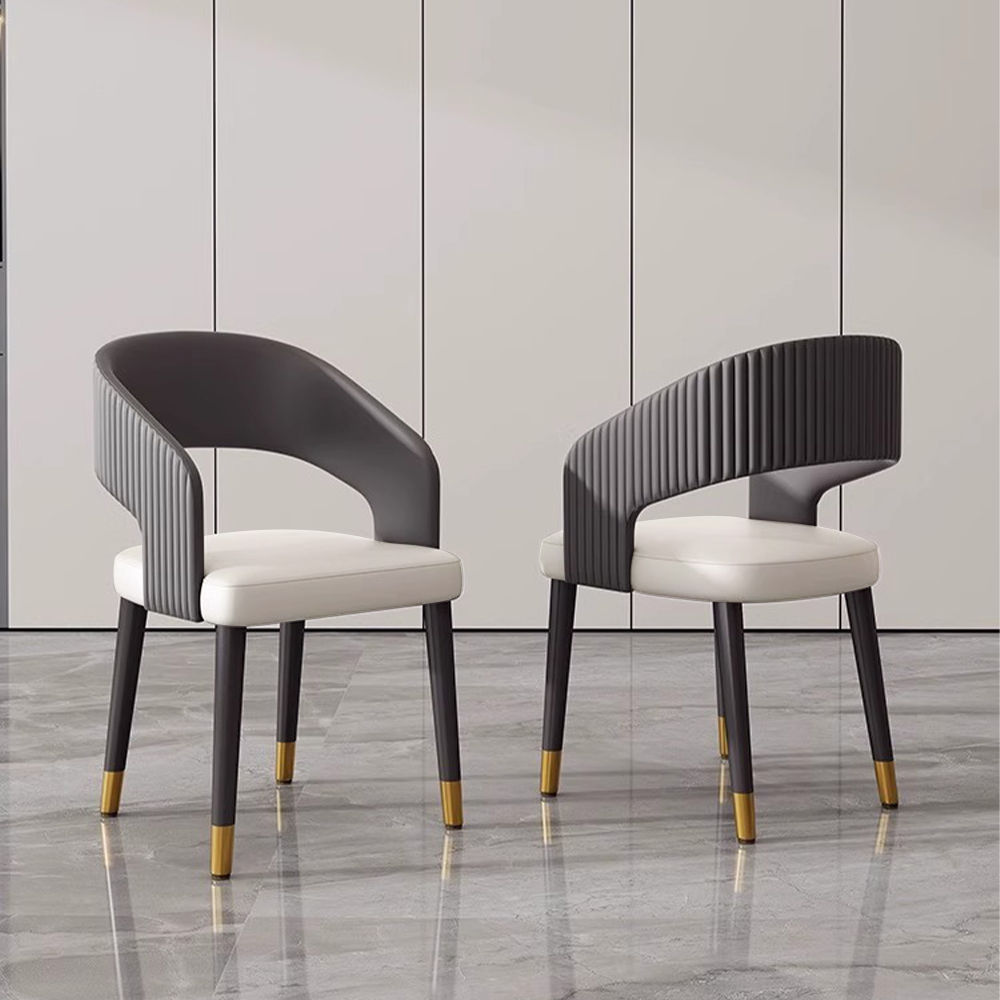 Fully Assemble Dark Gray Faux Leather Dining Chairs