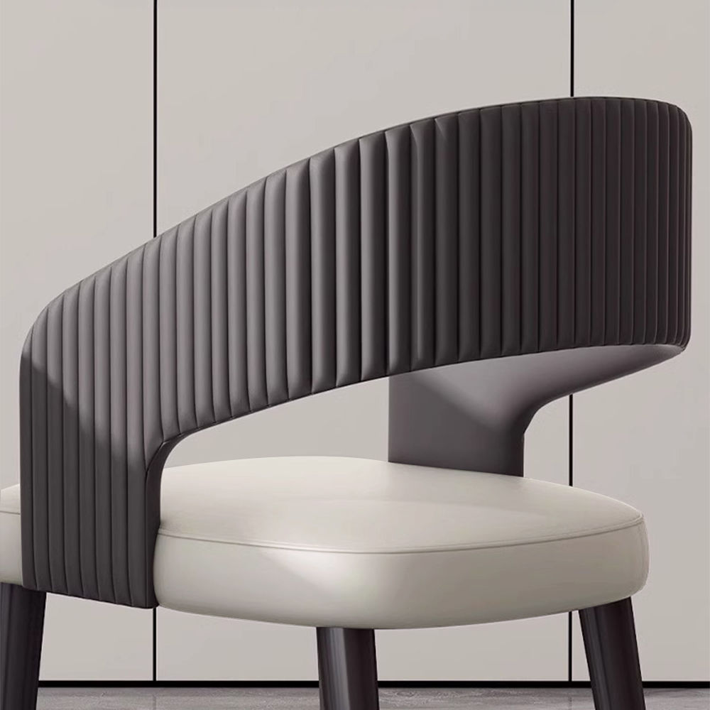 Fully Assemble Dark Gray Faux Leather Dining Chairs