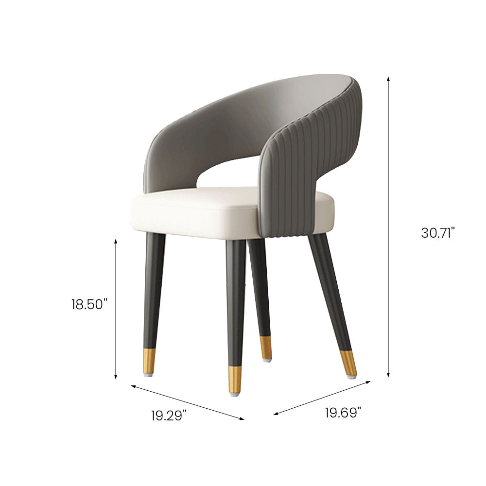 Leather Dark Gray Faux Leather Dining Chairs