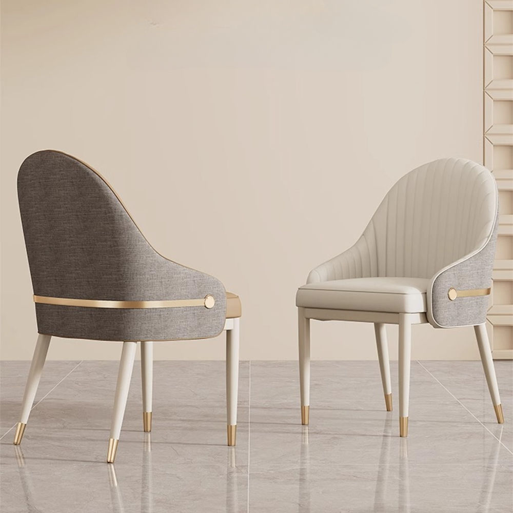 Fully Assemble Beige Faux Leather Dining Chairs