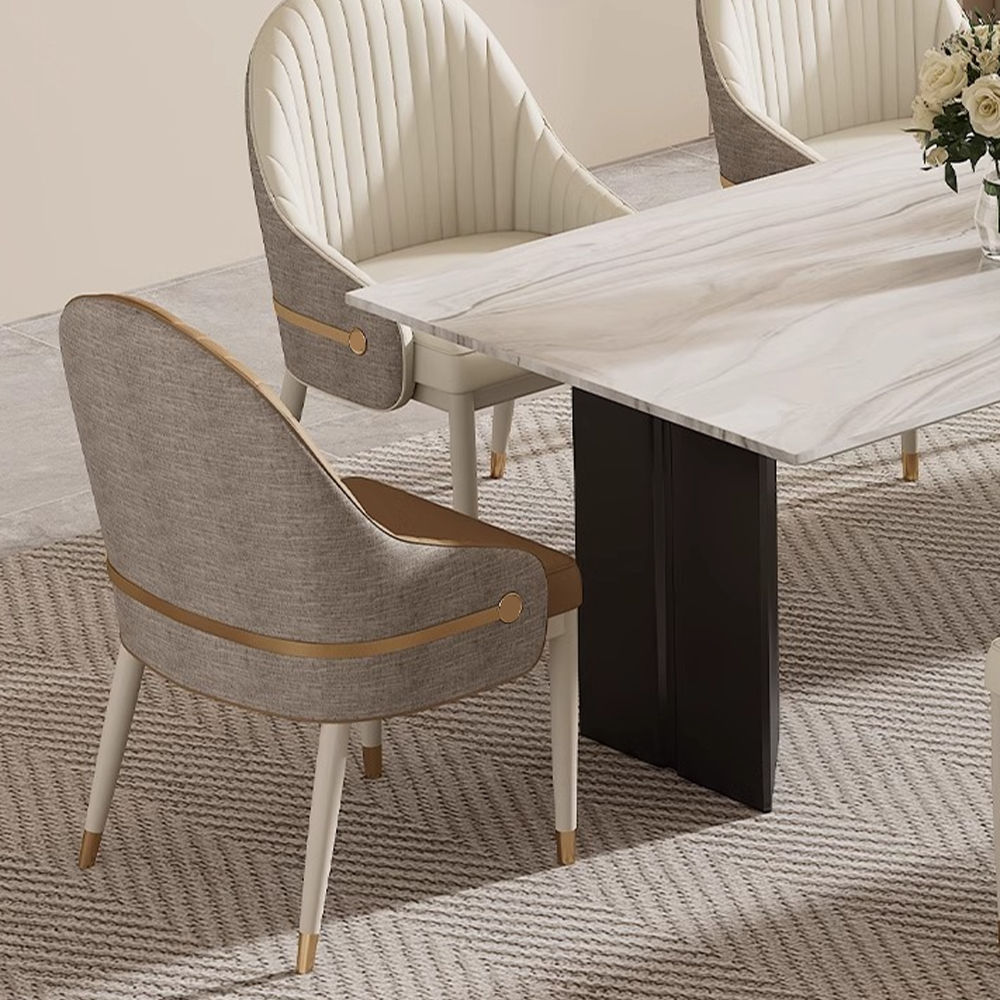 Fully Assemble Beige Faux Leather Dining Chairs