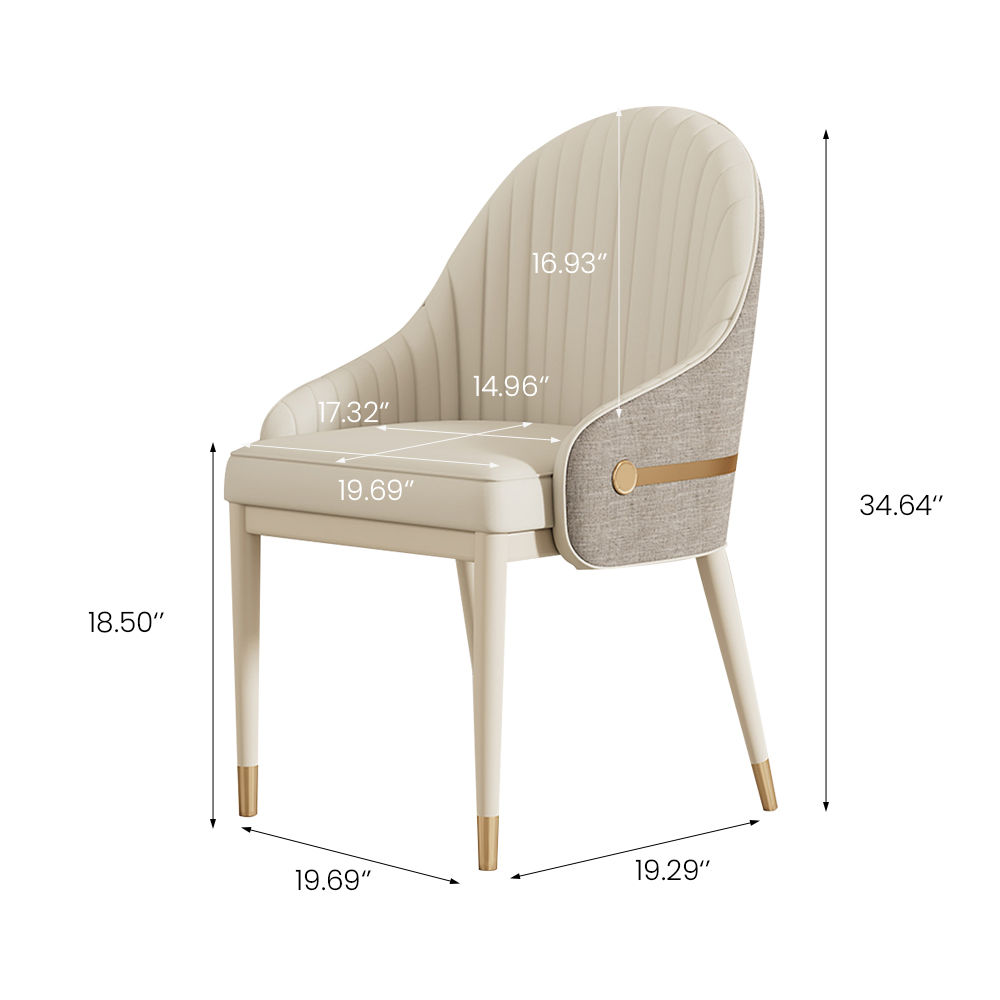Leather Beige Faux Leather Dining Chairs