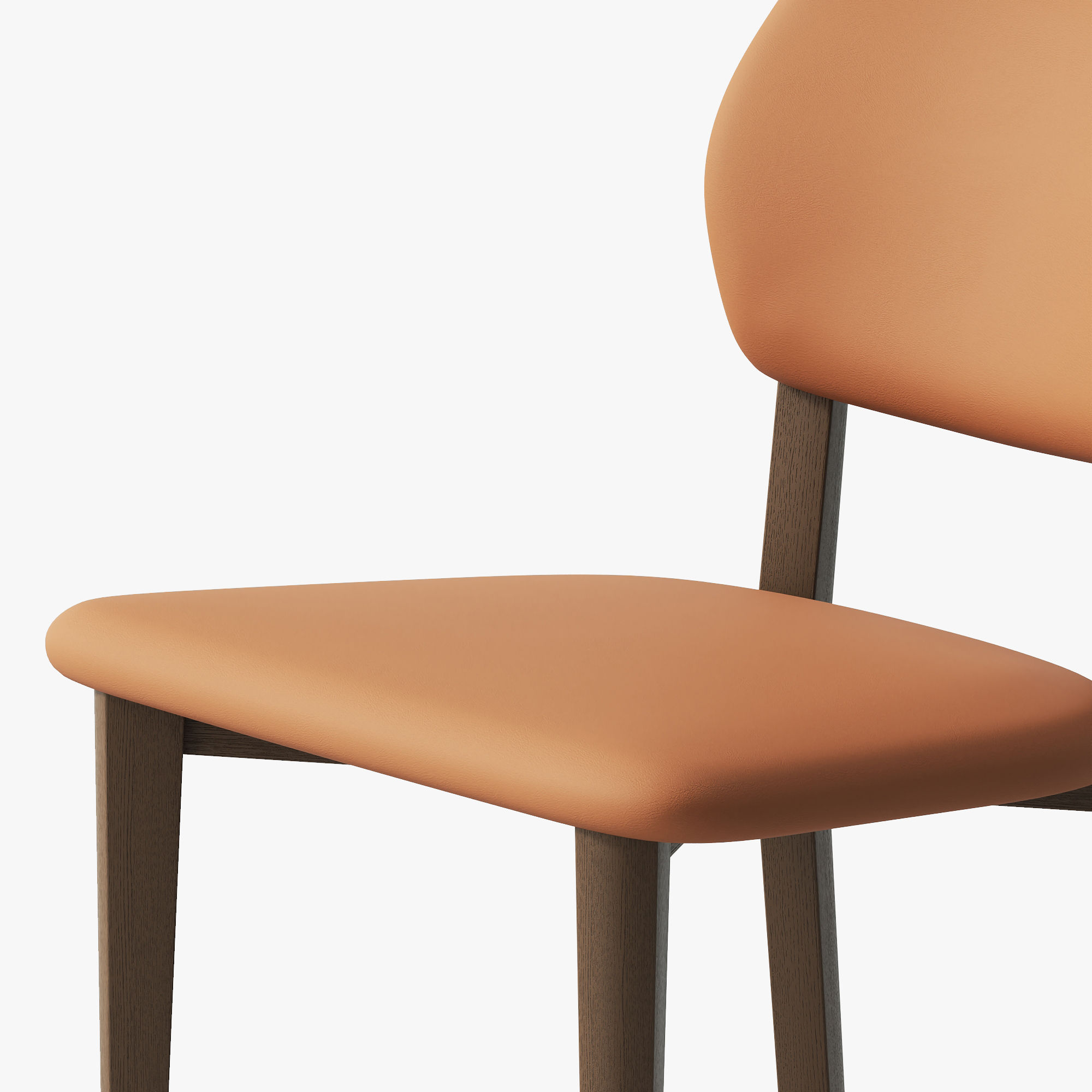 Leather Orange PU Leather Dining Chairs