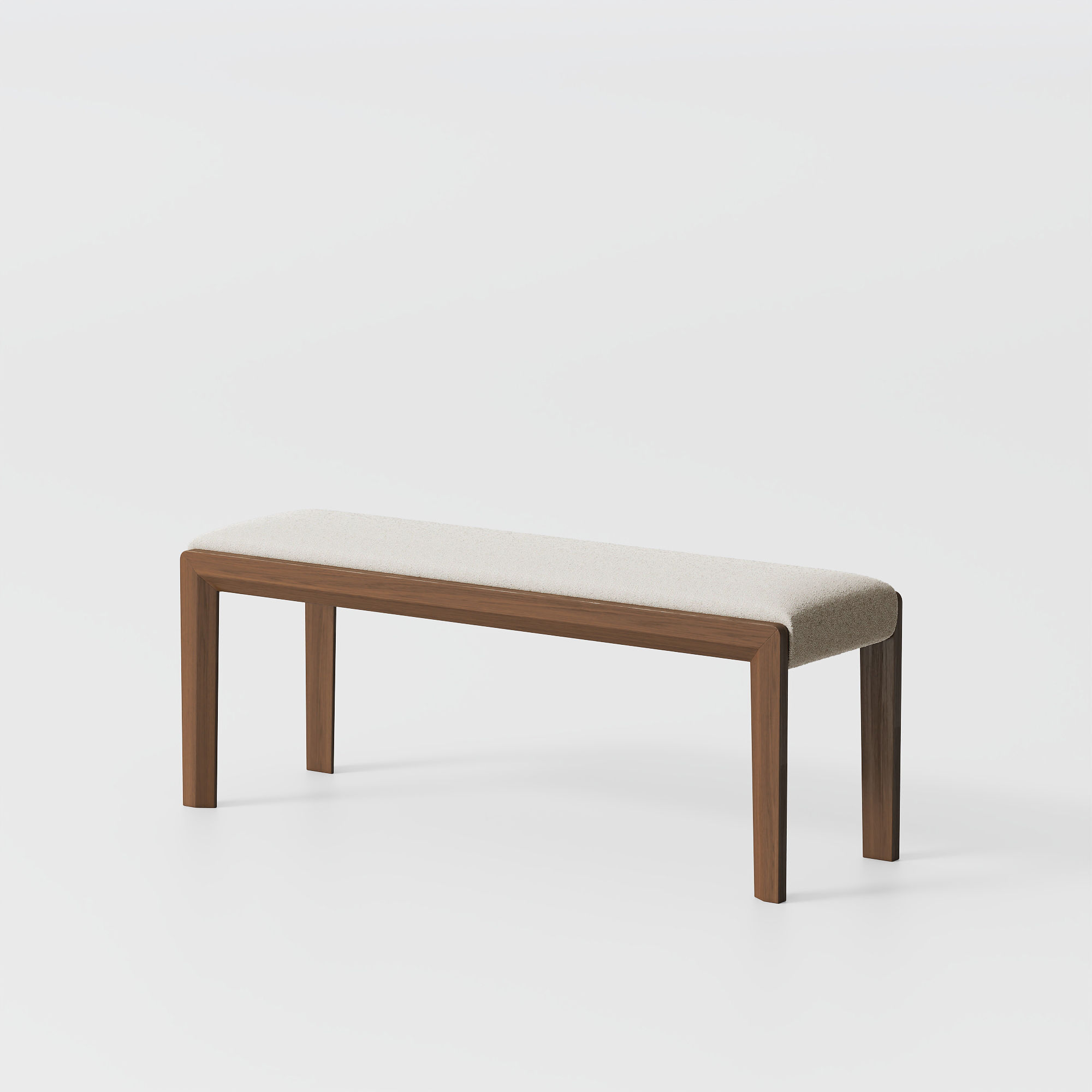 Solid Wood Walnut Color Wood & Faux Lambskin Dining Chairs